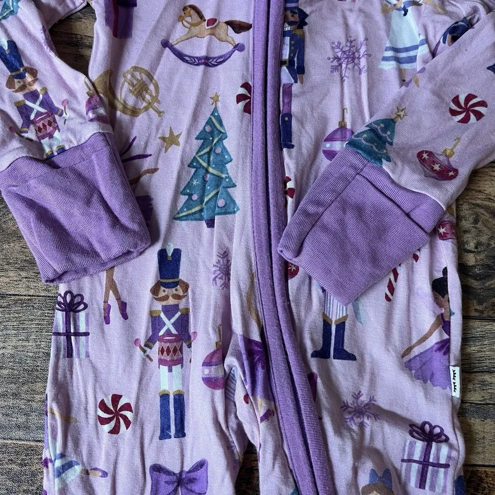 Little Sleepies Zippy Baby Girls 0-3m Christmas Nutcracker Sleeper Winter Bamboo